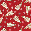 White Christmas - Musical Snowman - Red 44" / 45" Fabric Per Yard