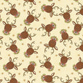 White Christmas - Reindeer Portrait - Cream 44" / 45" Fabric Per Yard
