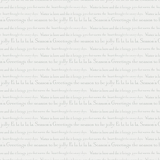 White Christmas - Song - Light Grey 44" / 45" Fabric per yard