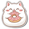 White Kawaii Cat Fabric Panel 19