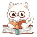 White Kawaii Cat Fabric Panel 5