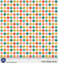 White Multi Square Geometric Peace, Love, Pickleball Cotton 44/45 Fabric Per Yard