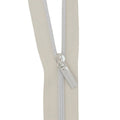 White #3 Nylon Nickel Coil Zippers: 3 Yards with 9 Pulls