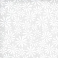 White on White Flower Power 45" Wide Cotton Fabric Per Yard