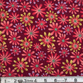 Wine Flower Power 45" Wide Cotton Fabric Per Yard
