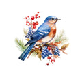 Winter Birds on Branches Fabric Panel 5