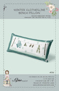 Winter Clothesline Bench Pillow Machine Embroidery Version