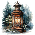 Winter Lantern 1 Fabric Panel