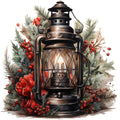 Winter Lantern 11 Fabric Panel