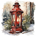 Winter Lantern 2 Fabric Panel