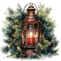 Winter Lantern 7 Fabric Panel