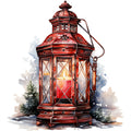 Winter Lantern 8 Fabric Panel