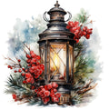 Winter Lantern 9 Fabric Panel