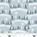 Winter Whispers - Scenic Trees with Sky - Light Blue 44" / 45" Fabric Per Yard