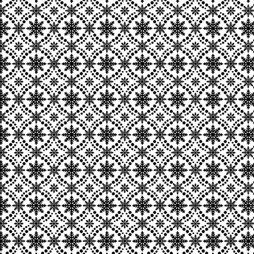 Winter at the Farm - Snowflake Medallion - Black 44" / 45" Fabric Per Yard
