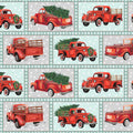 Wintry Mix - Red Trucks - Mint 44" / 45" Fabric Per Yard