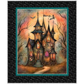 Multi Haunted House Panel Witchypoo Fabric Panel