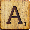 Wood Letter A Blocks Fabric Panel