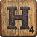 Wood Letter H Blocks Fabric Panel