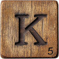 Wood Letter K Blocks Fabric Panel