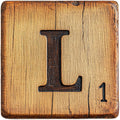 Wood Letter L Blocks Fabric Panel