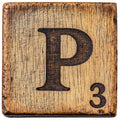 Wood Letter P Blocks Fabric Panel