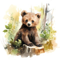 Woodland Baby Bear 2 Fabric Panel