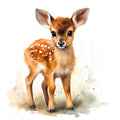 Woodland Baby Deer 3 Fabric Panel