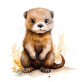 Woodland Baby Otter 1 Fabric Panel