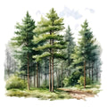 Woodland Forest Scene 5 Fabric Panel