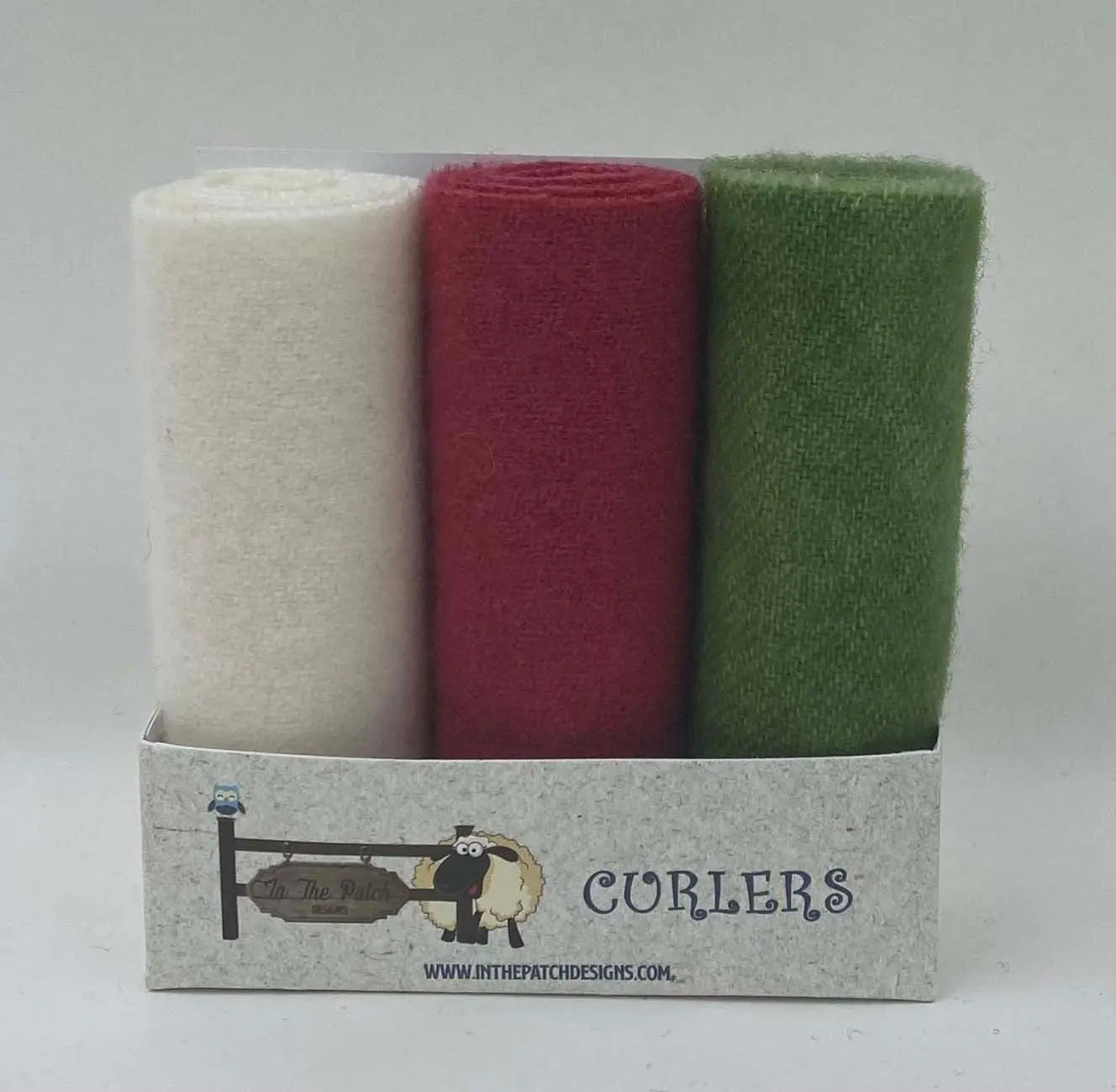 Wool Curlers 4in x 16in Candy Cane
