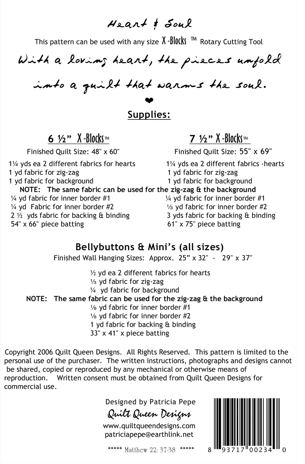 X-Block Heart & Soul Pattern