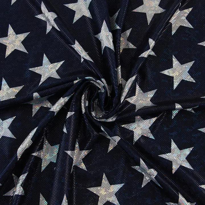 Yaya Han 4 Way Silver Star 57" Navy Fabric Per Yard