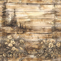 Yellowstone on Rustic Wood Fabric Panel 16
