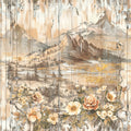 Yellowstone on Rustic Wood Fabric Panel 17