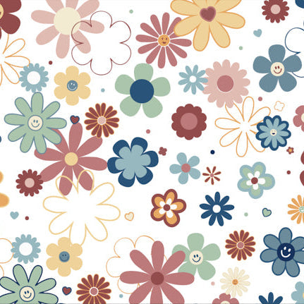 Multi Disco Daisies Digital Cuddle 58/60" Fabric Per Yard