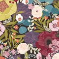 Brown Flawless Flower Cotton 44"/45" Fabric Per Yard