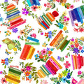 White In My Reading Era Books are Magic Cotton 44"/45" Fabric Per Yard