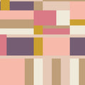 Pink and Purple American Bold Oak Park Cotton 44/45 Fabric Per Yard