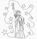 Statue of Liberty with Stars Block - Linda's Electric Quilters