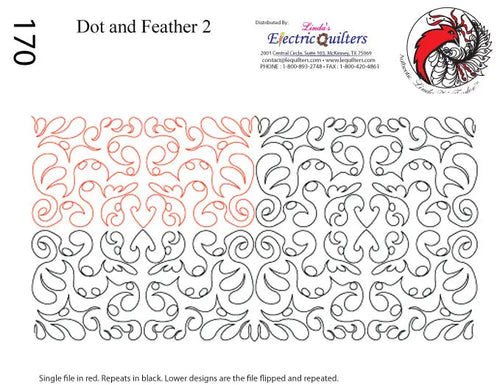 170 Dot And Feather 2 Pantograph by Linda V. Taylor - Linda's Electric Quilters