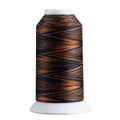 Rust & Black quilting and decorative stitching thread. Superior Spirit is a variegated, lint-free, matte-finish, smooth 40-wt. 3 filament polyester thread. Choose color options to match school or team colors and stitch a quilt for your favorite athlete or fan. Perfect for T-shirt quilts or embroideries. Pair with So Fine! as a bobbin thread for perfect stitches.