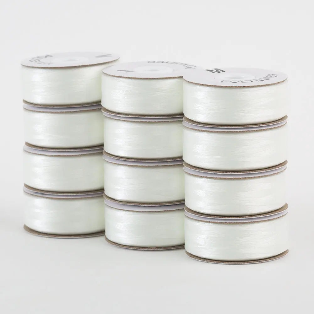 624 Natural White Super Bobs Poly 12 Pack M-Style - Linda's Electric Quilters