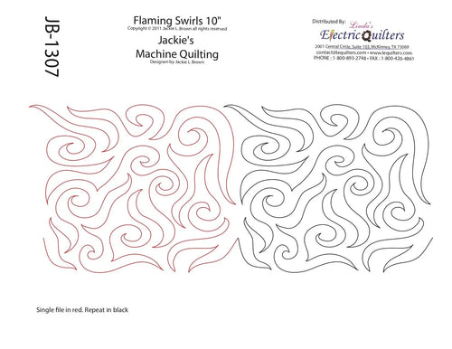 1307 Flaming Swirls Pantograph by Jackie Brown - Linda's Electric Quilters