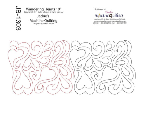 1303 Wandering Hearts Pantograph by Jackie Brown - Linda's Electric Quilters