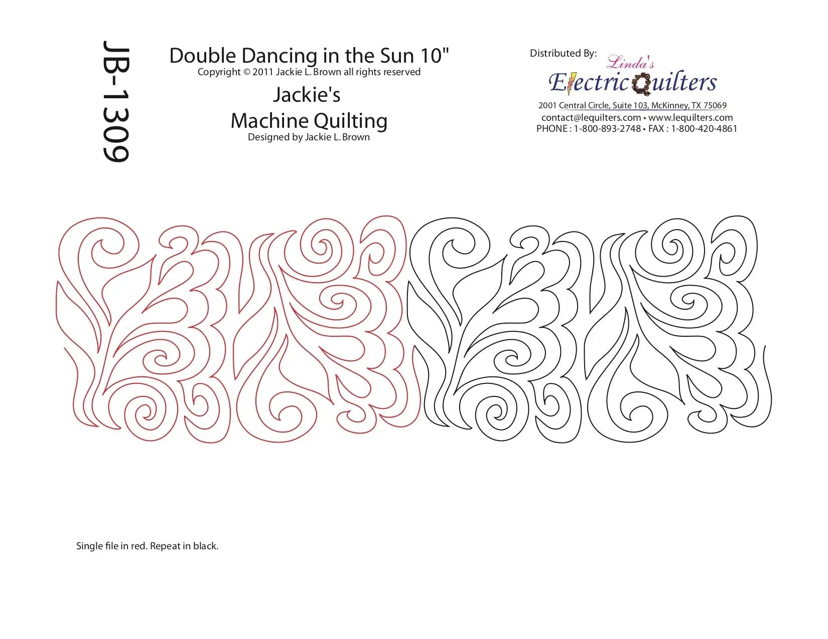 1309 Double Dancing In The Sun Pantograph by Jackie Brown - Linda's Electric Quilters