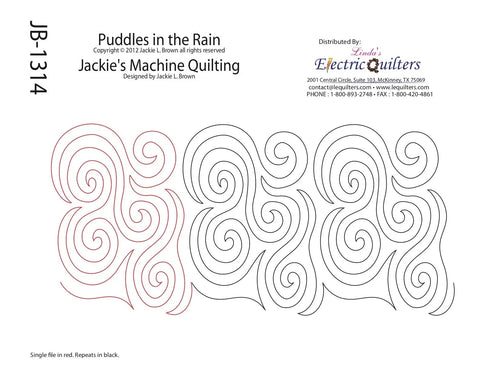 1314 Puddles In The Rain Pantograph by Jackie Brown - Linda's Electric Quilters