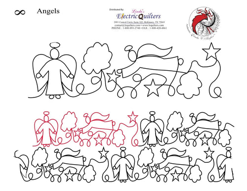 008 Angel longarm Pantograph by Linda V. Taylor - Linda's Electric Quilters