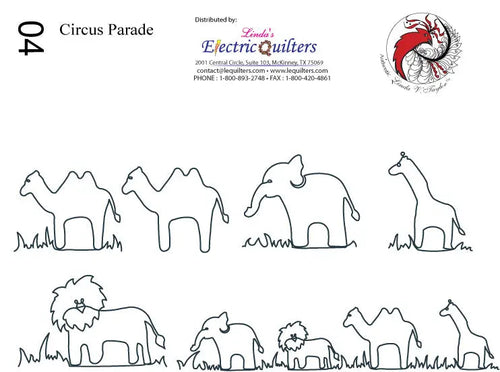 004 Circus Parade Pantograph by Linda V. Taylor - Linda's Electric Quilters