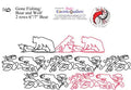 009 Fish, Bear & Wolf Pantograph by Linda V. Taylor - Linda's Electric Quilters